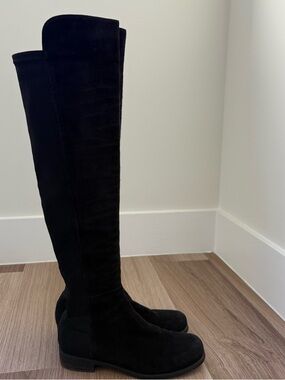 Stuart Weitzman 5050 Black Over-the-Knee Suede Boots